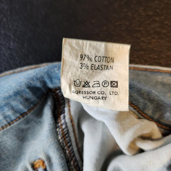 Agressor Denim Skirt Women Blue Maxi Modest Jean Vintage 90's 80s Button Up XL - Picture 11 of 15